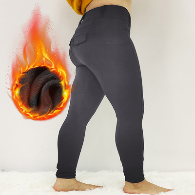 Full Seat Winter Horse Riding Pants Brushed Fabric Equestrian Tights Anti Pilling